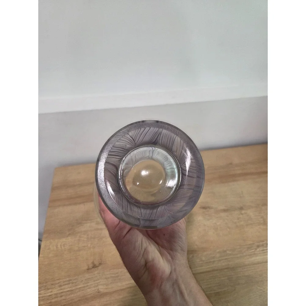 Vintage 1930s Josef Inwald Barolac Purple Satin Glass Vase Iris Czech Art Deco